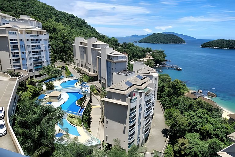 Apto Resort Angra >Espetacular Vista MAR >Ar,Wi-Fi