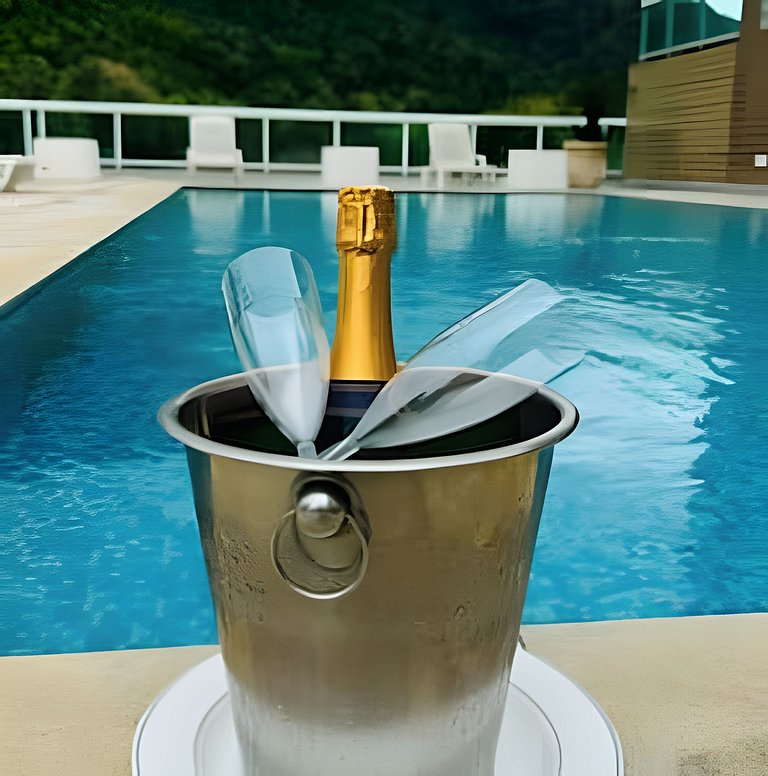 Apto Resort Angra >Espetacular Vista MAR >Ar,Wi-Fi