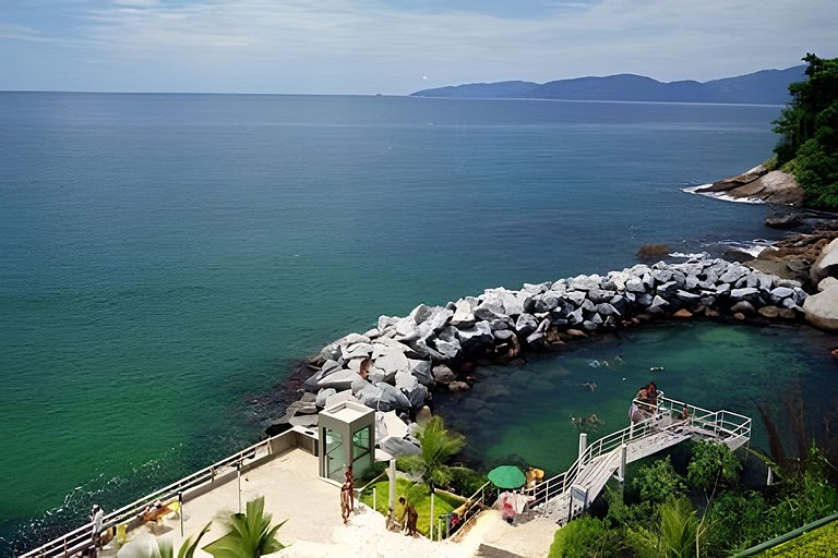 Apto Resort Angra >Espetacular Vista MAR >Ar,Wi-Fi