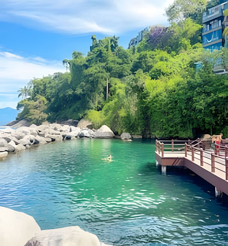 Apto Resort Angra >Espetacular Vista MAR >Ar,Wi-Fi