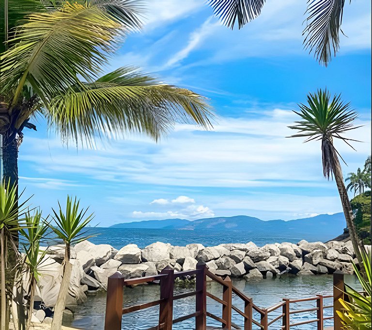 Apto Resort Angra >Espetacular Vista MAR >Ar,Wi-Fi