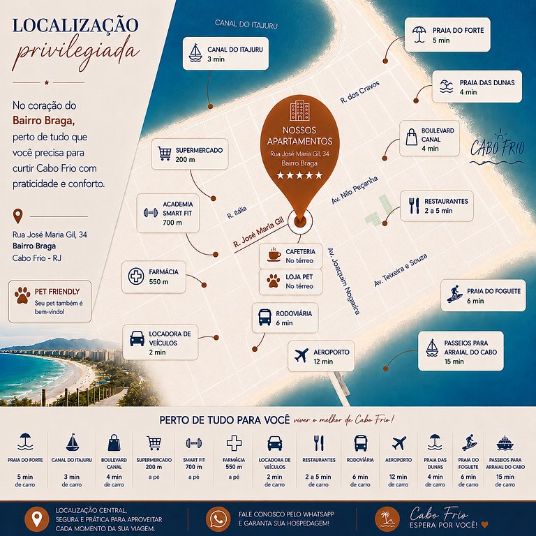 Apartamentos Maravilhosos e estilosos em Cabo Frio